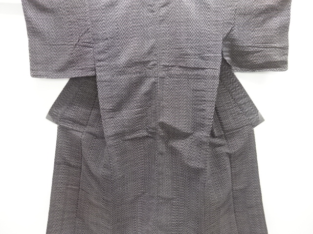 JAPANESE KIMONO / ANTIQUE HITOE KIMONO / COTTON / WOVEN ABSTRACT